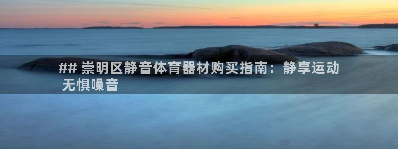 耀世平台代理怎么样：## 崇明区静音体育器材购买指南